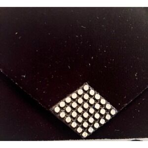 Specialty Collection Black Velvet Envelope Clutch Rhinestone Evening Bag Vintage